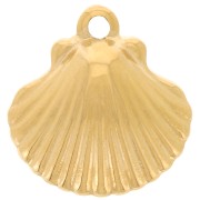 16x15mm 304 Stainless Steel Shell Charm - Gold x1