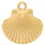 16x15mm 304 Stainless Steel Shell Charm - Gold x1