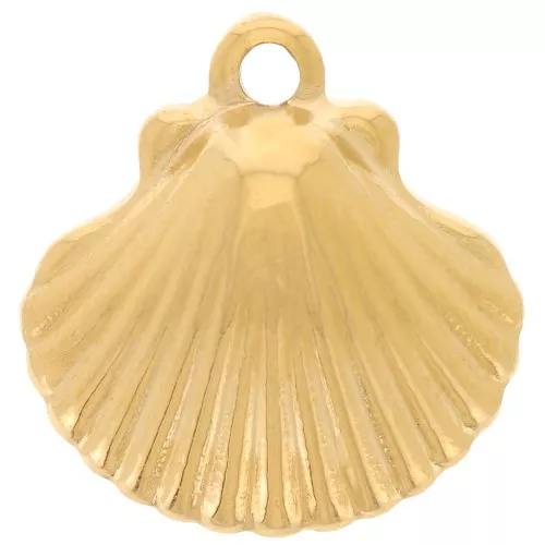 16x15mm 304 Stainless Steel Shell Charm - Gold x1