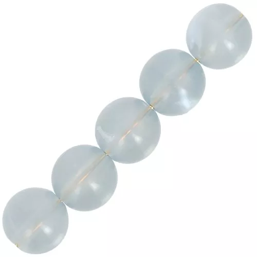 6mm Transparent resin bead- Blue grey marbled x20