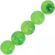6mm Transparent resin bead - Marbled green x20