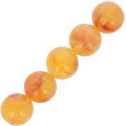 Translucent resin beads 6 mm - Apricot marbled x20