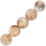 6mm Transparent resin bead - Beige - Marbled brown x20