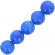 6mm Opaque resin bead - Royal blue marbled x20