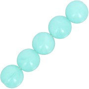 6mm Opaque resin bead - Aquamarine marbled x20