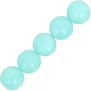 6mm Opaque resin bead - Aquamarine marbled x20