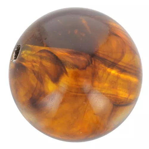 Translucent resin beads 8 mm - Marbled amber x10