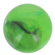 8mm Transparent resin bead - Marbled green x10