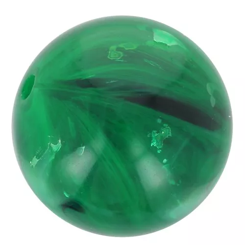 10mm Transparent resin bead - Dark green marbled x10