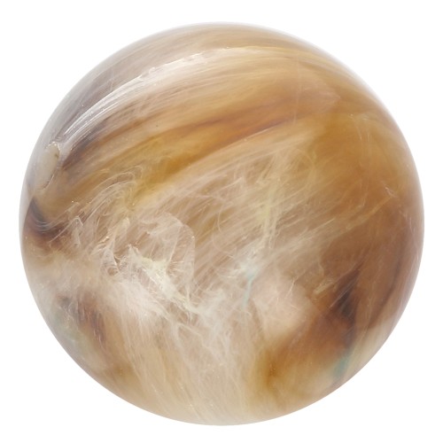 8mm Transparent resin bead - Beige - Marbled brown x10