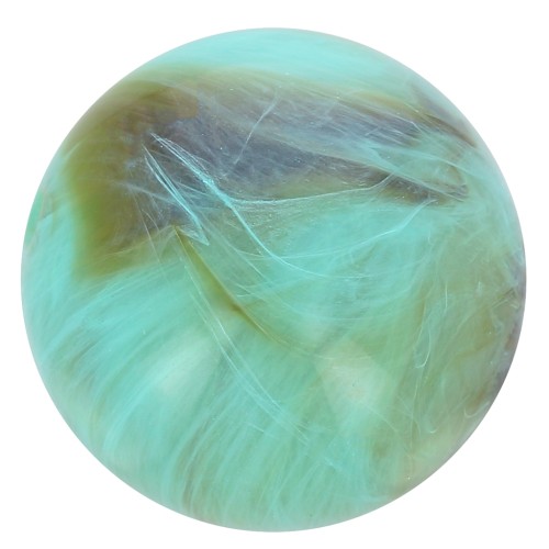 8mm Opaque resin bead - Marbled turquoise x10