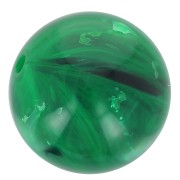 10mm Transparent resin bead - Dark green marbled x8