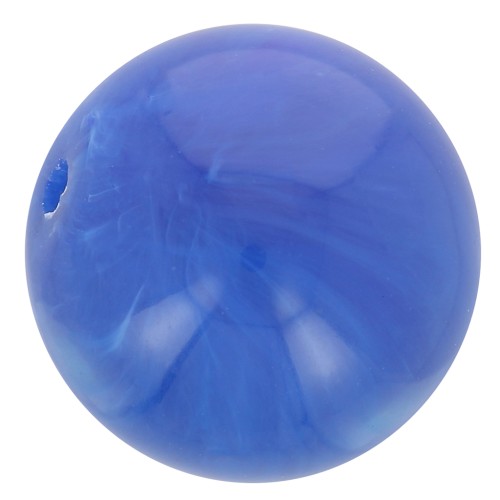 10mm Opaque resin bead - Royal blue marbled x8