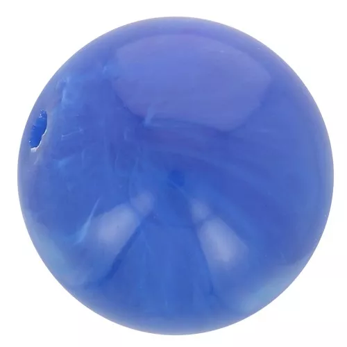 10mm Opaque resin bead - Royal blue marbled x8
