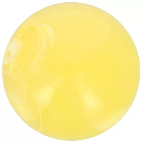 12mm Transparent resin bead - Light yellow marbled x6