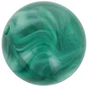12mm Transparent resin bead - Marbled bottle green x6
