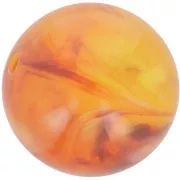 Translucent resin bead 12 mm - Apricot marbled x6