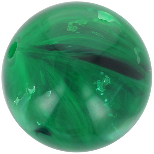 12mm Transparent resin bead - Dark green marbled x6