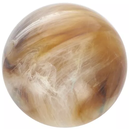 12mm Transparent resin bead - Beige - Marbled brown x6