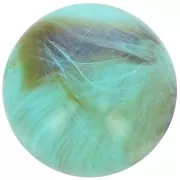 12mm Opaque resin bead - Marbled turquoise x6