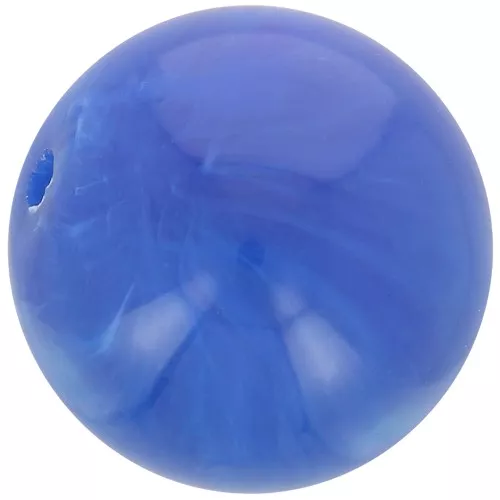 12mm Opaque resin bead - Royal blue marbled x6