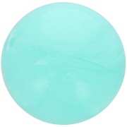 12mm Opaque resin bead - Aquamarine marbled x6