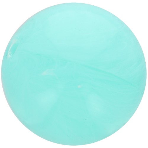 12mm Opaque resin bead - Aquamarine marbled x6