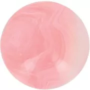 14mm Round transparent resin cabochon - marble Rose x1