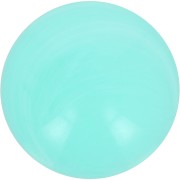 14mm Round opaque resin cabochon - Aquamarine marbled x1