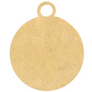 16mm Stainless steel 316L Round hammered diamond charm - Gold x1|raw }}