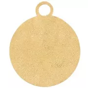 16mm Stainless steel 316L Round hammered diamond charm - Gold x1