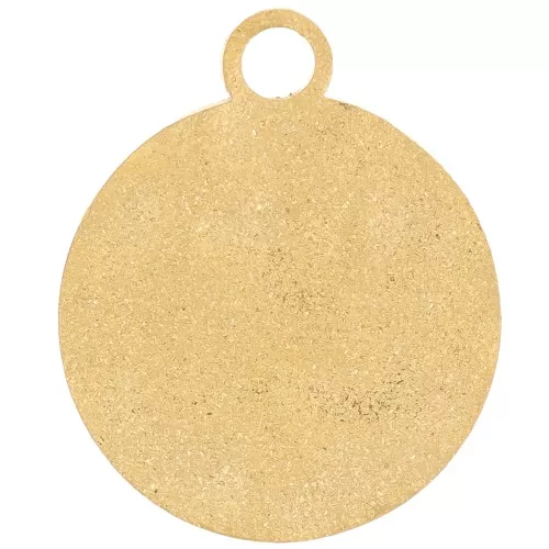 16mm Stainless steel 316L Round hammered diamond charm - Gold x1