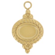 22x13mm 316L stainless steel Ethnic charm for 8x6mm cabochon - Gold x1|raw }}