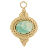 22x13mm 316L stainless steel Ethnic charm for 8x6mm cabochon - Gold x1