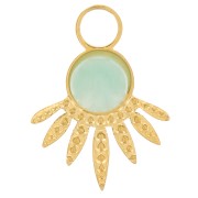 13x10mm 316L stainless steel textured ethnic charm for 4mm cabochon - Gold x1