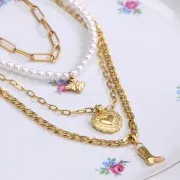 16x8mm 304L Stainless Steel Cowboy Boot Charm - Gold x1