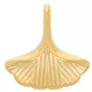 12mm 304L Stainless Steel Ginkgo Leaf Charm - Gold x1