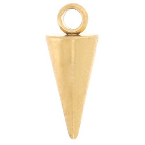12.5x5mm 304L Stainless Steel spike Charm - Gold x1