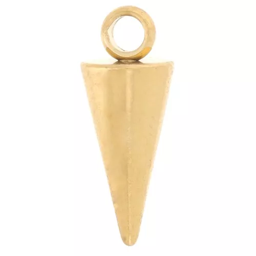 12.5x5mm 304L Stainless Steel spike Charm - Gold x1