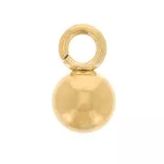 4mm 304L stainless steel Mini ball charms - Gold x10