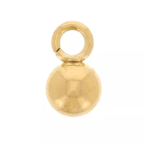 4mm 304L stainless steel Mini ball charms - Gold x10