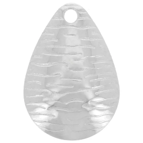 16x11mm 304L stainless steel Striated drop charm x1