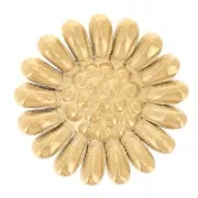 7mm 304L Gold stainless steel Stick-on flower element - Daisy pattern x1