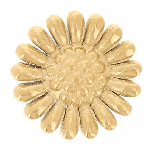 7mm 304L Gold stainless steel Stick-on flower element - Daisy pattern x1