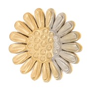 7mm 304L Gold stainless steel Stick-on flower element - Daisy pattern x1