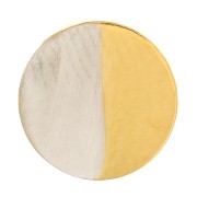 7.5mm 304L stainless steel round stick-on element - sun motif - Gold x1