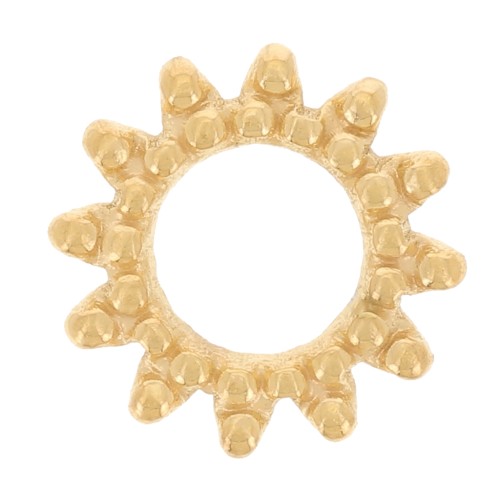 8mm 304L stainless steel stick-on sun element - Gold x1