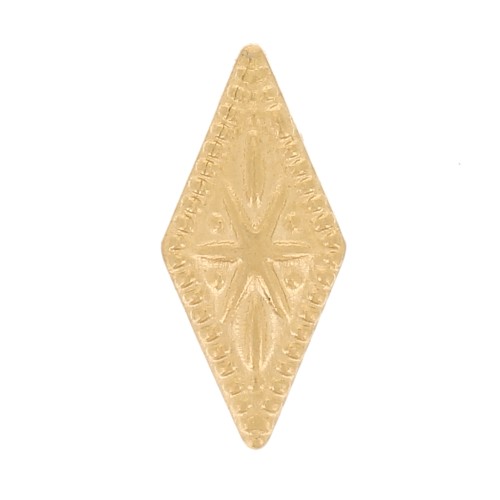 8x4mm 304L stainless steel stick-on rhombus element - Gold x1