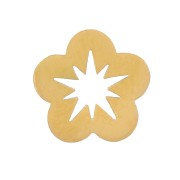 6mm 316L stainless steel flower stick-on elements - Gold x5|raw }}