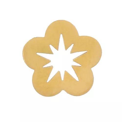 6mm 316L stainless steel flower stick-on elements - Gold x5